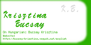 krisztina bucsay business card